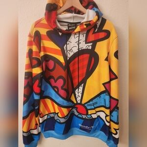 FreshHoods by Romero Britto New Day Heart Hoodie Mens S All Over Print Pop Art